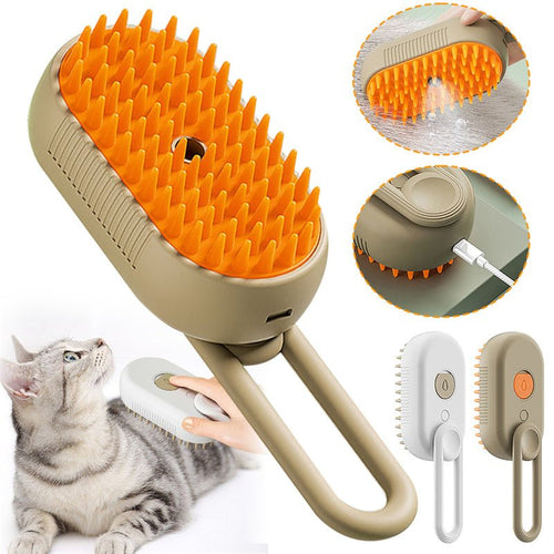 3 - in - 1 Steam Pet Brush for Easy Grooming and Shine - Wiggle Bark