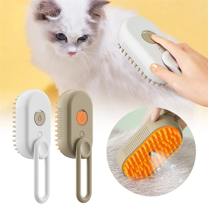 3 - in - 1 Steam Pet Brush for Easy Grooming and Shine - Wiggle Bark