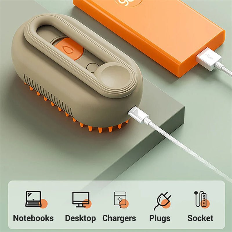 3 - in - 1 Steam Pet Brush for Easy Grooming and Shine - Wiggle Bark