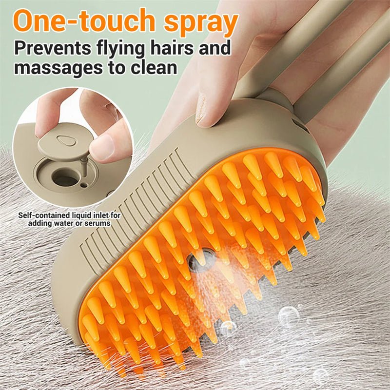 3 - in - 1 Steam Pet Brush for Easy Grooming and Shine - Wiggle Bark