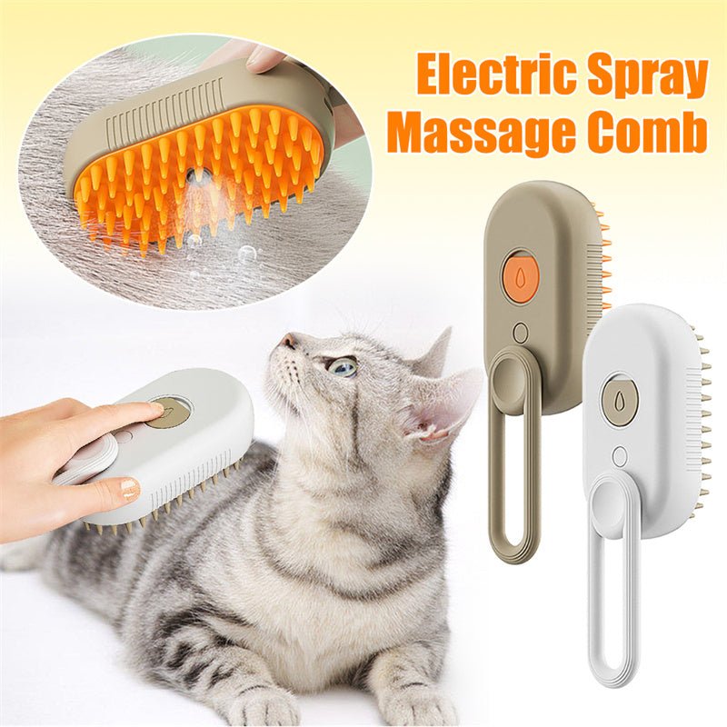 3 - in - 1 Steam Pet Brush for Easy Grooming and Shine - Wiggle Bark