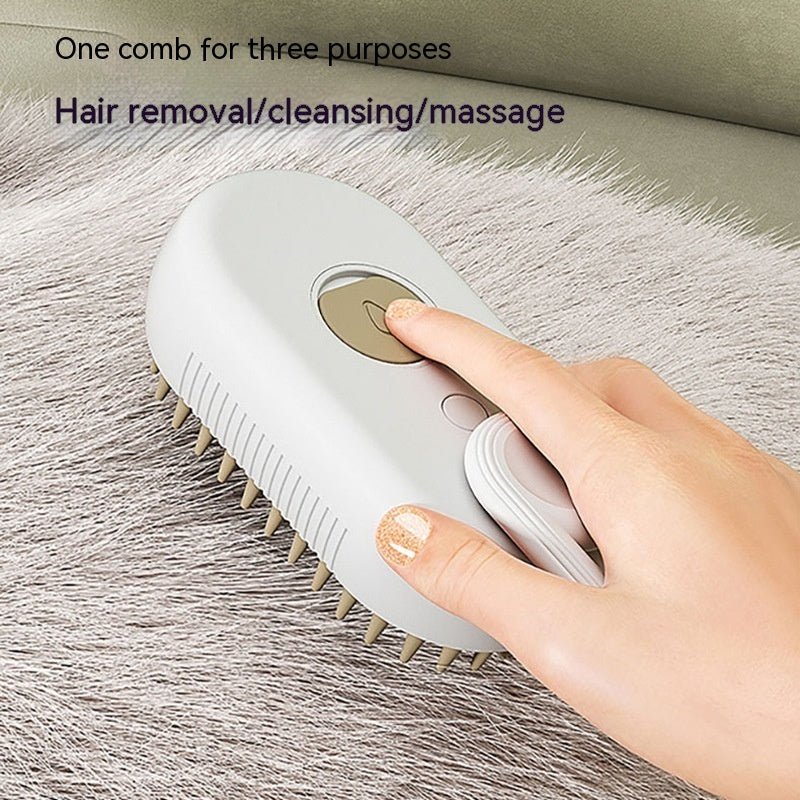 3 - in - 1 Steam Pet Brush for Easy Grooming and Shine - Wiggle Bark