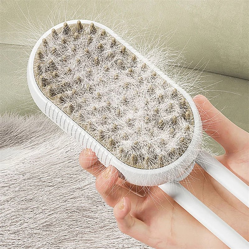 3 - in - 1 Steam Pet Brush for Easy Grooming and Shine - Wiggle Bark