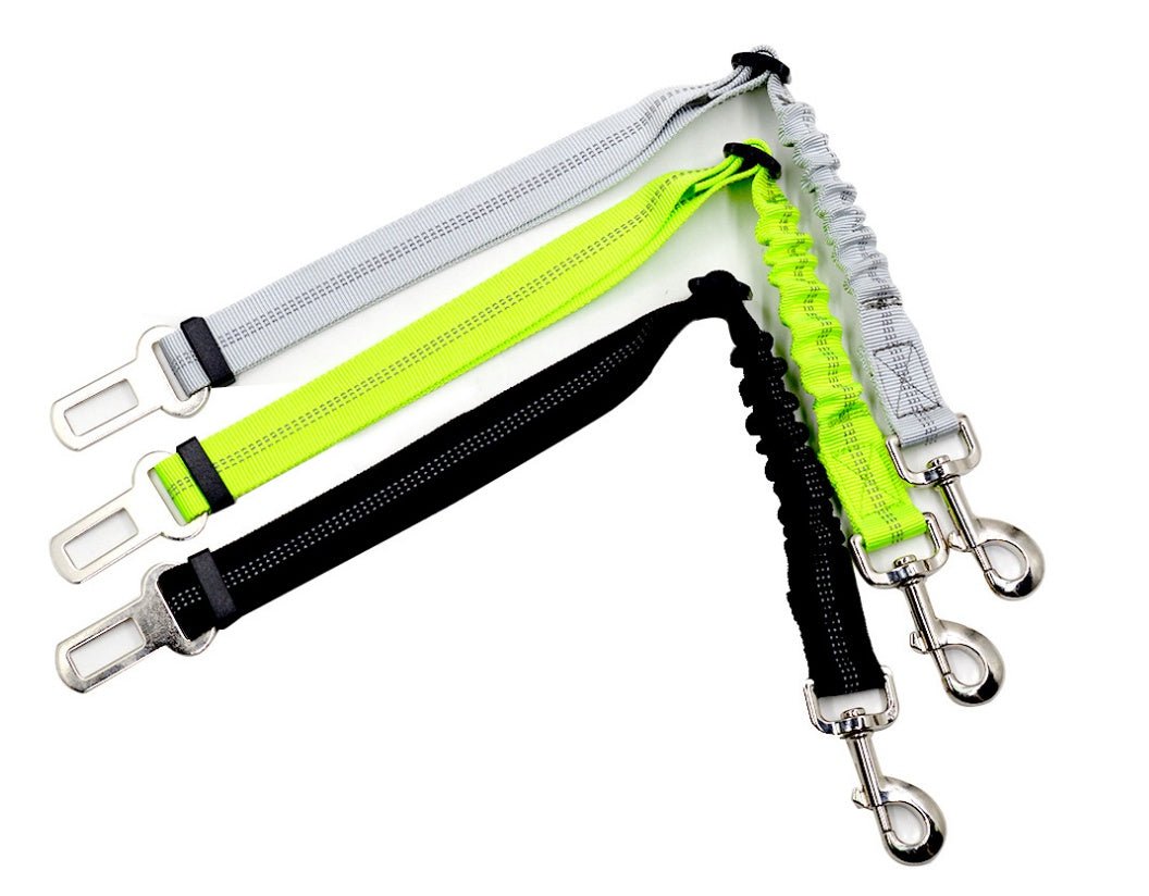 Adjustable Reflective Dog Seat Belt Harness for Car Safety - Wiggle Bark