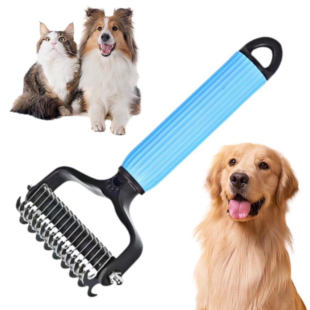 Tangle-Free Pets Fast with Double-Sided Grooming Brush - Wiggle Bark