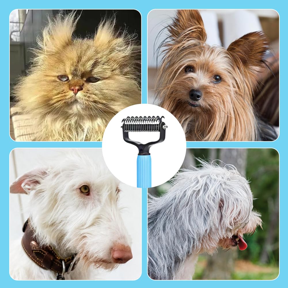 Tangle-Free Pets Fast with Double-Sided Grooming Brush - Wiggle Bark