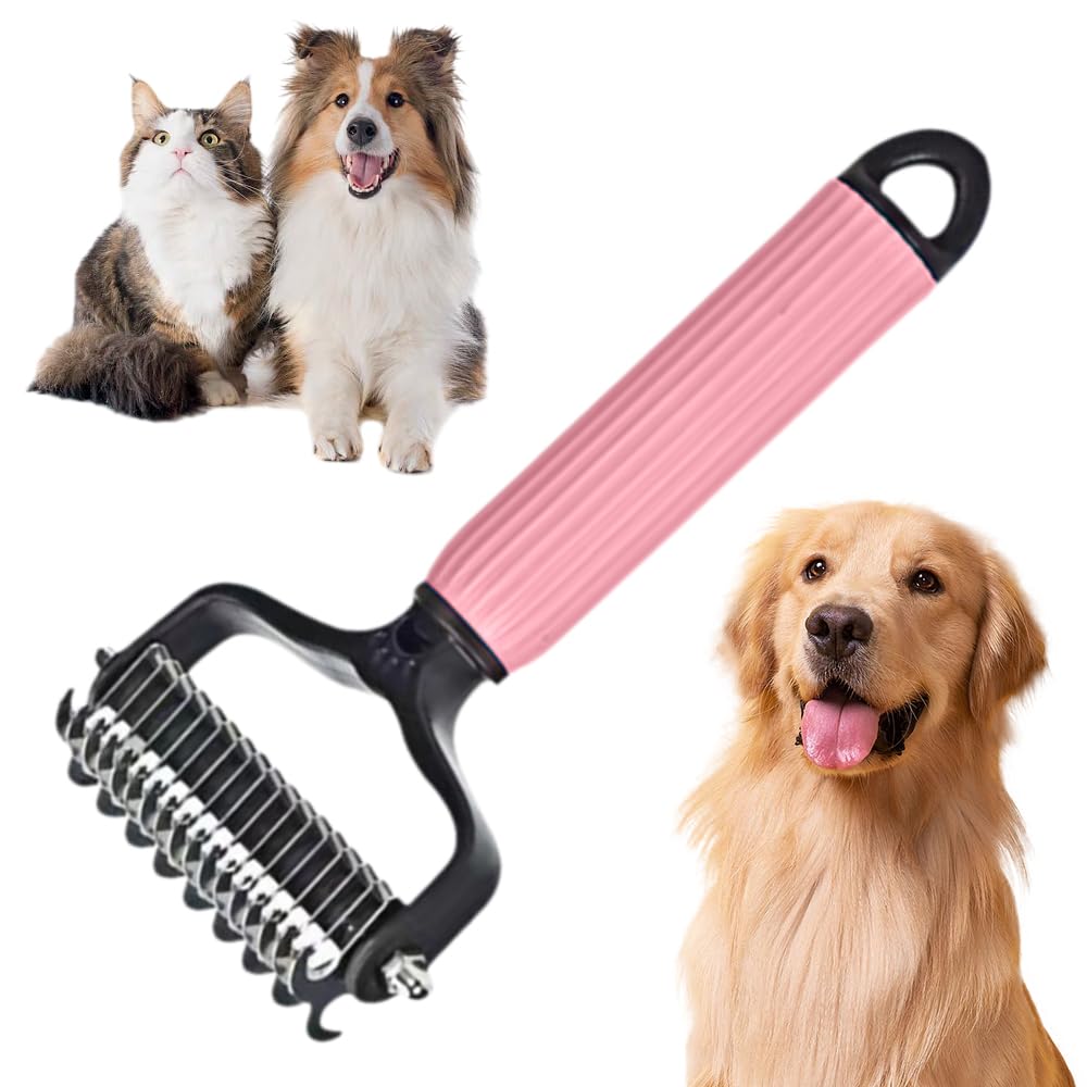 Tangle-Free Pets Fast with Double-Sided Grooming Brush - Wiggle Bark