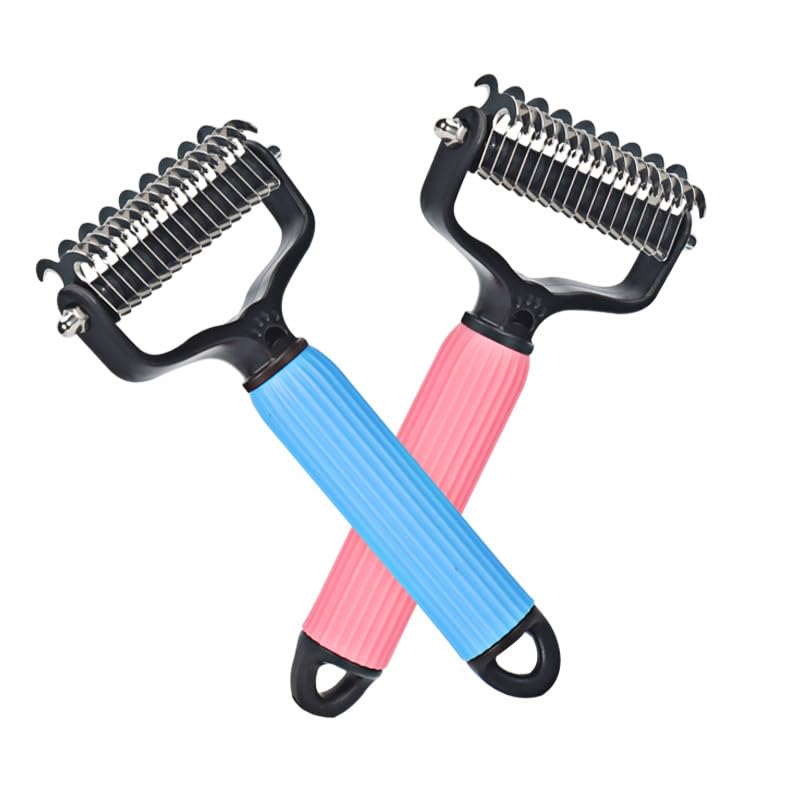 Tangle-Free Pets Fast with Double-Sided Grooming Brush - Wiggle Bark