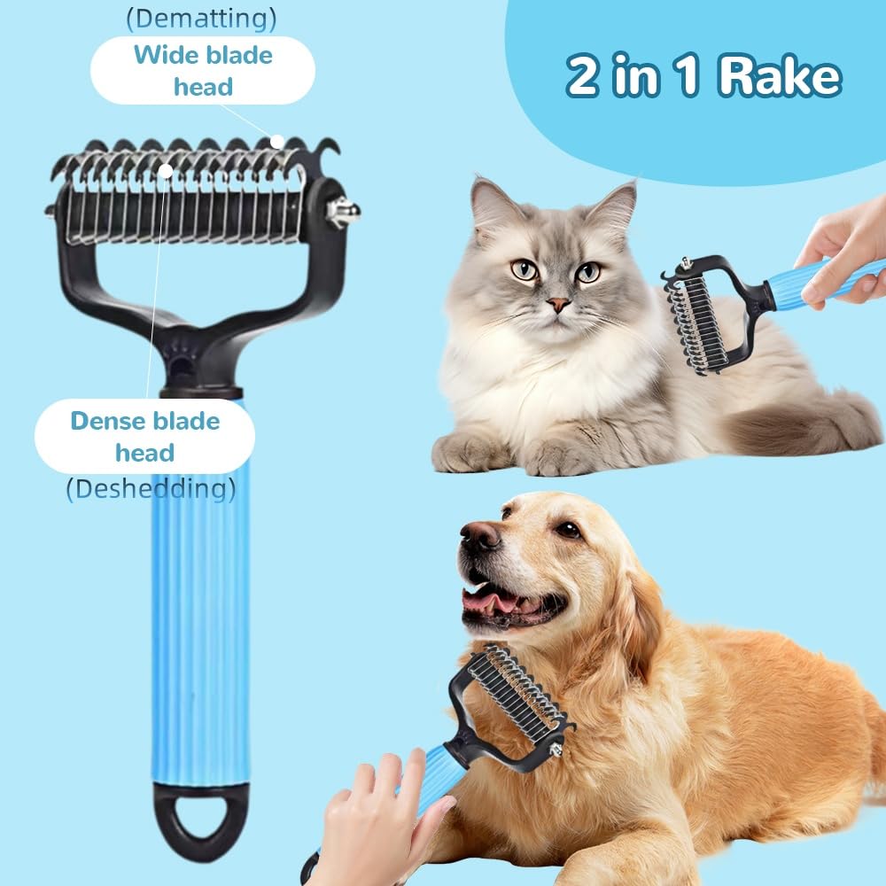 Tangle-Free Pets Fast with Double-Sided Grooming Brush - Wiggle Bark