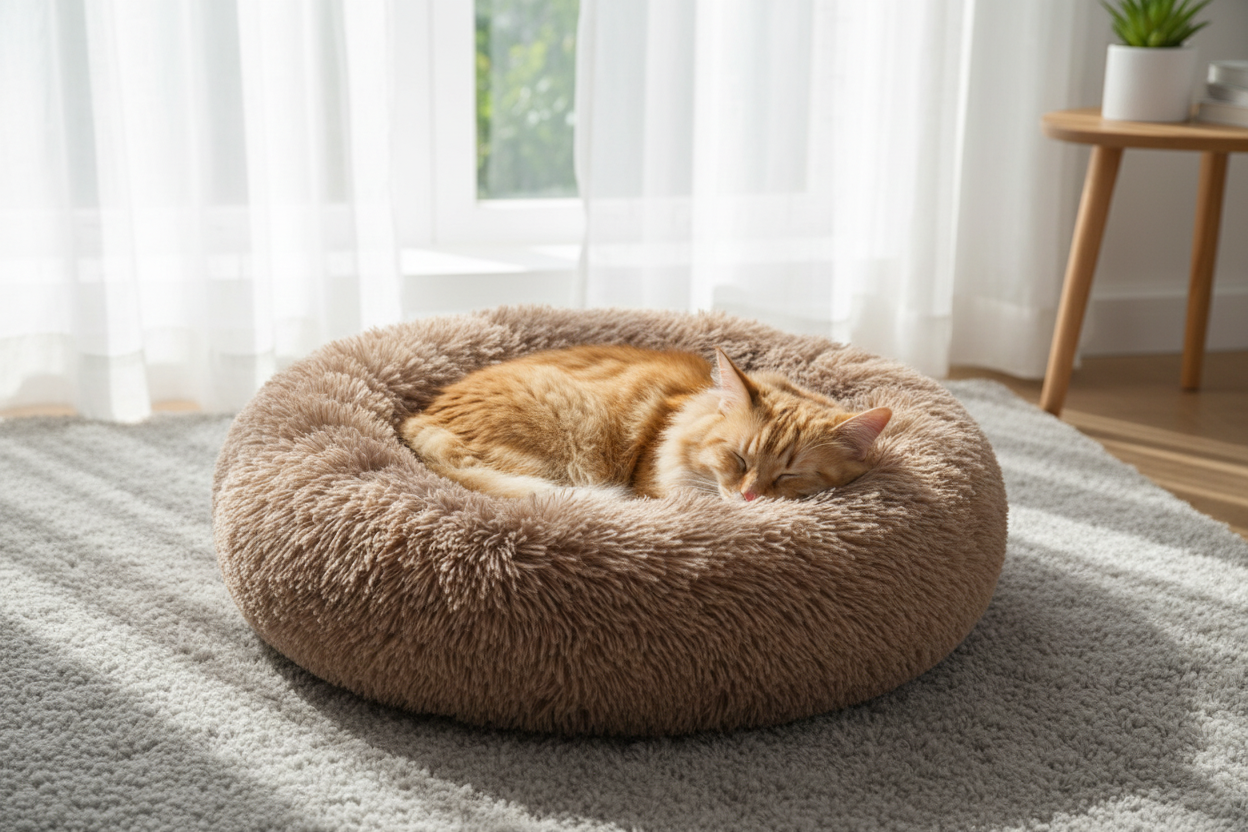 Ultra Soft Pet Sleeping Bed Lifestyle